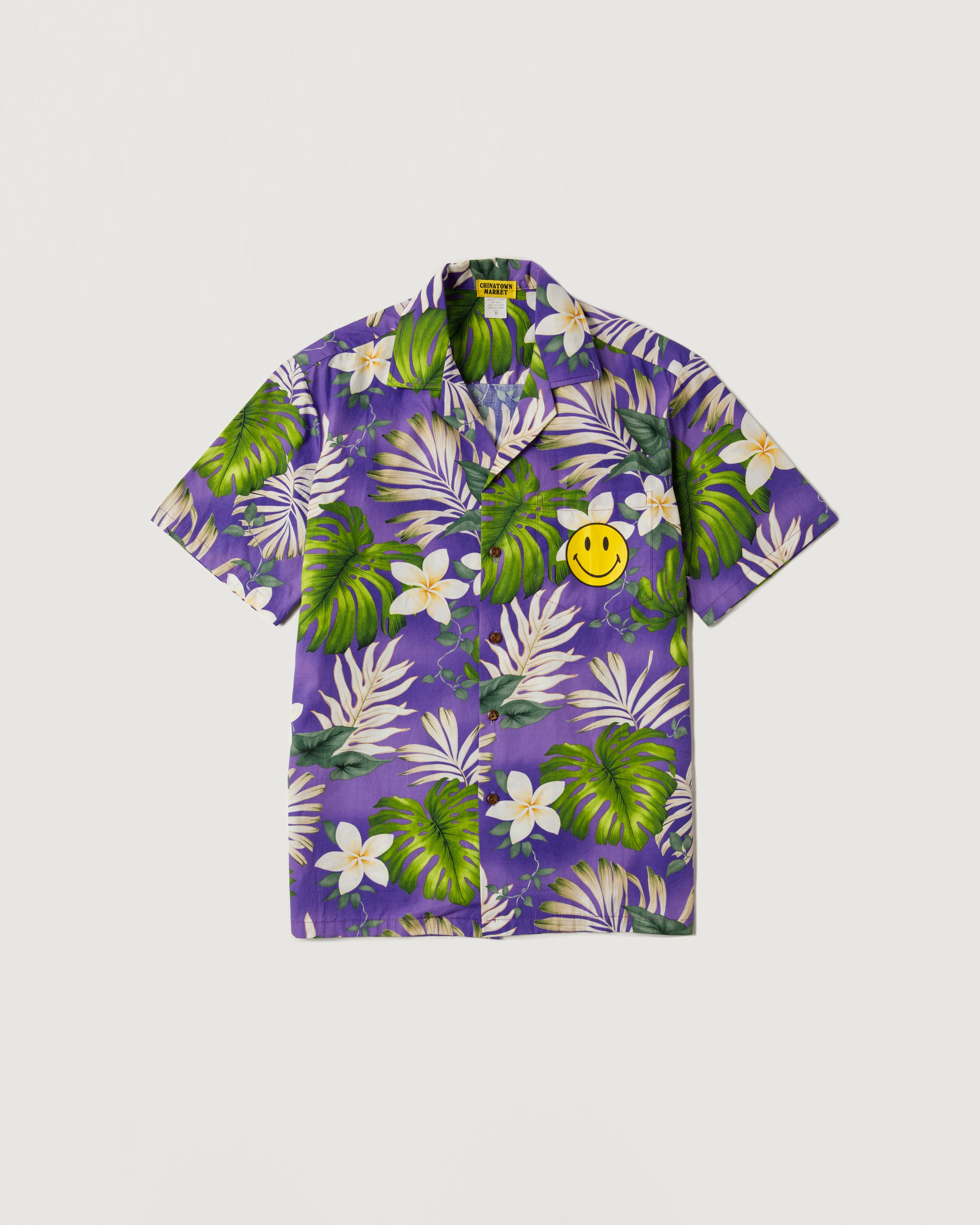 Market - Purple Smiley Hawaiian Shirt - Clothing - Purple - Image 1