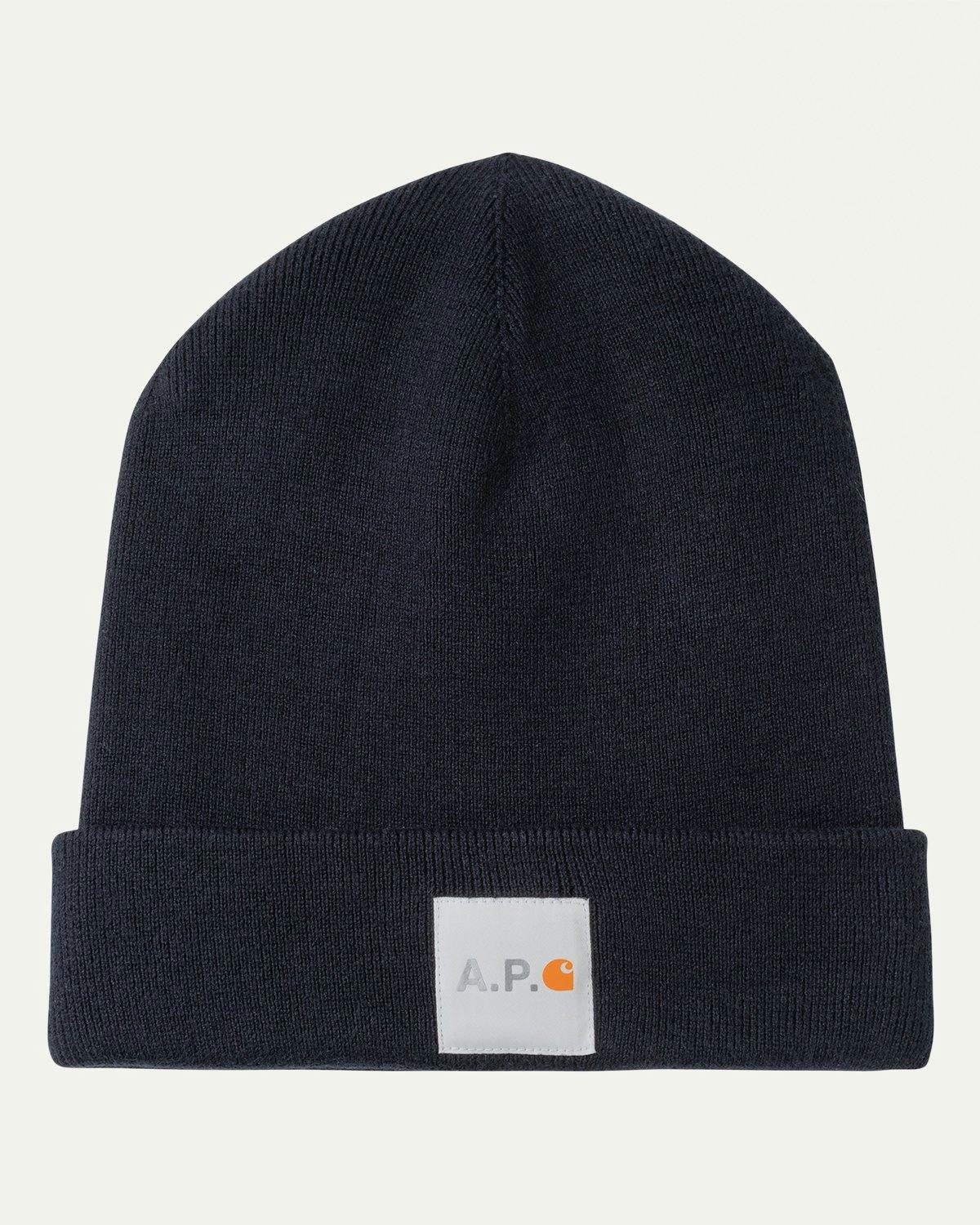 A.P.C. x Carhartt WIP - Watchtower Beanie Navy - Hats - Blue - Image 1