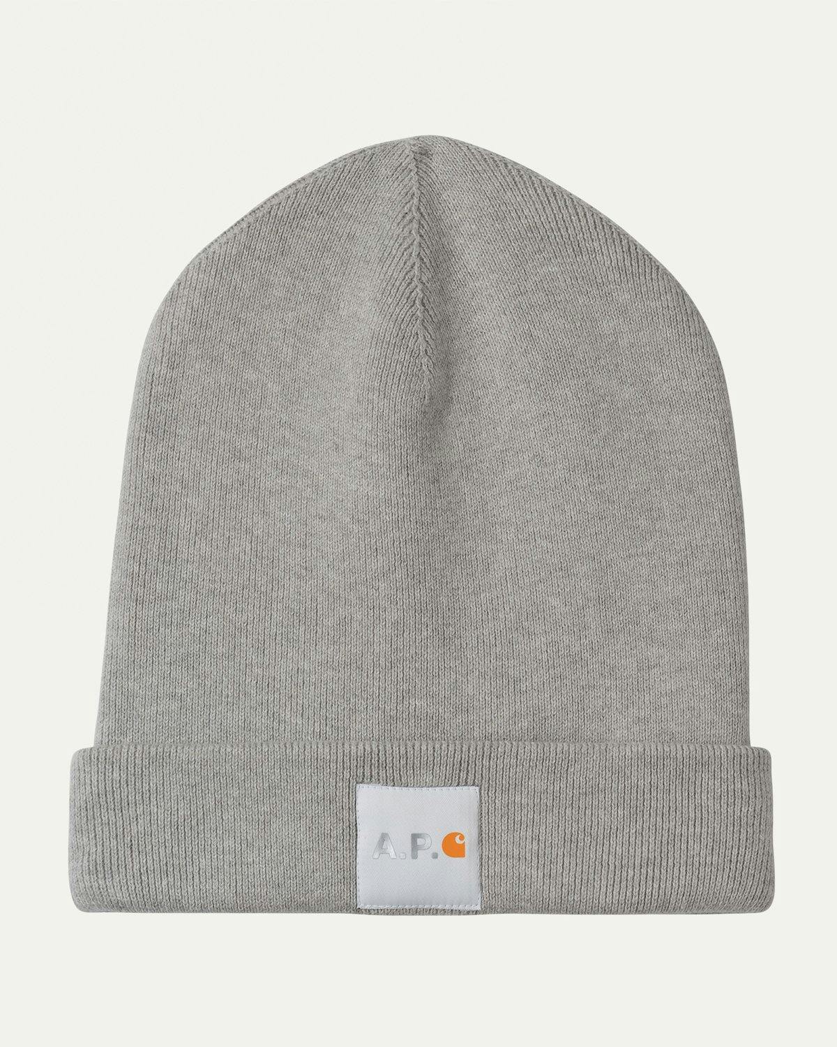 A.P.C. x Carhartt WIP - Watchtower Beanie Grey - Hats - Grey - Image 1