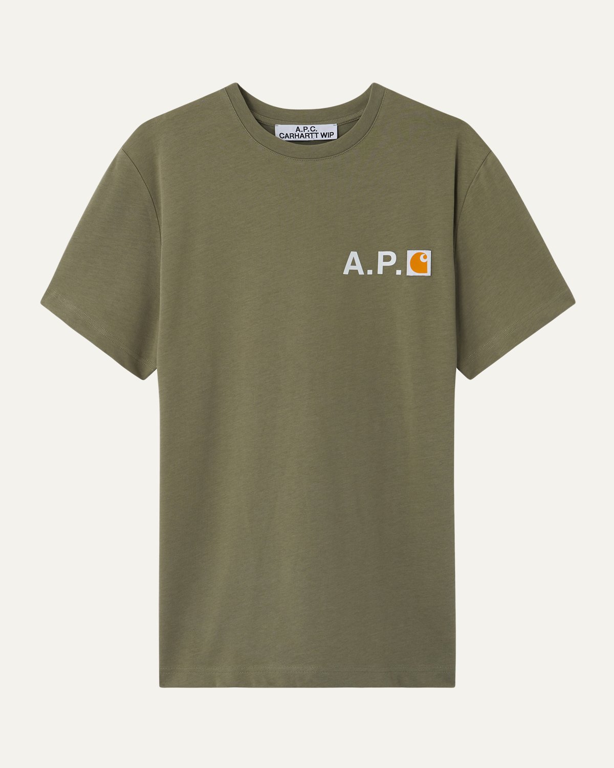 A.P.C. x Carhartt WIP - Fire T-Shirt Khaki - Tops - Green - Image 1