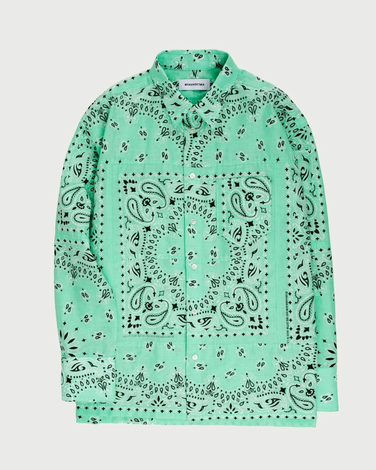 Miyagihidetaka - Bandana Shirt Mint - Clothing - Green - Image 1