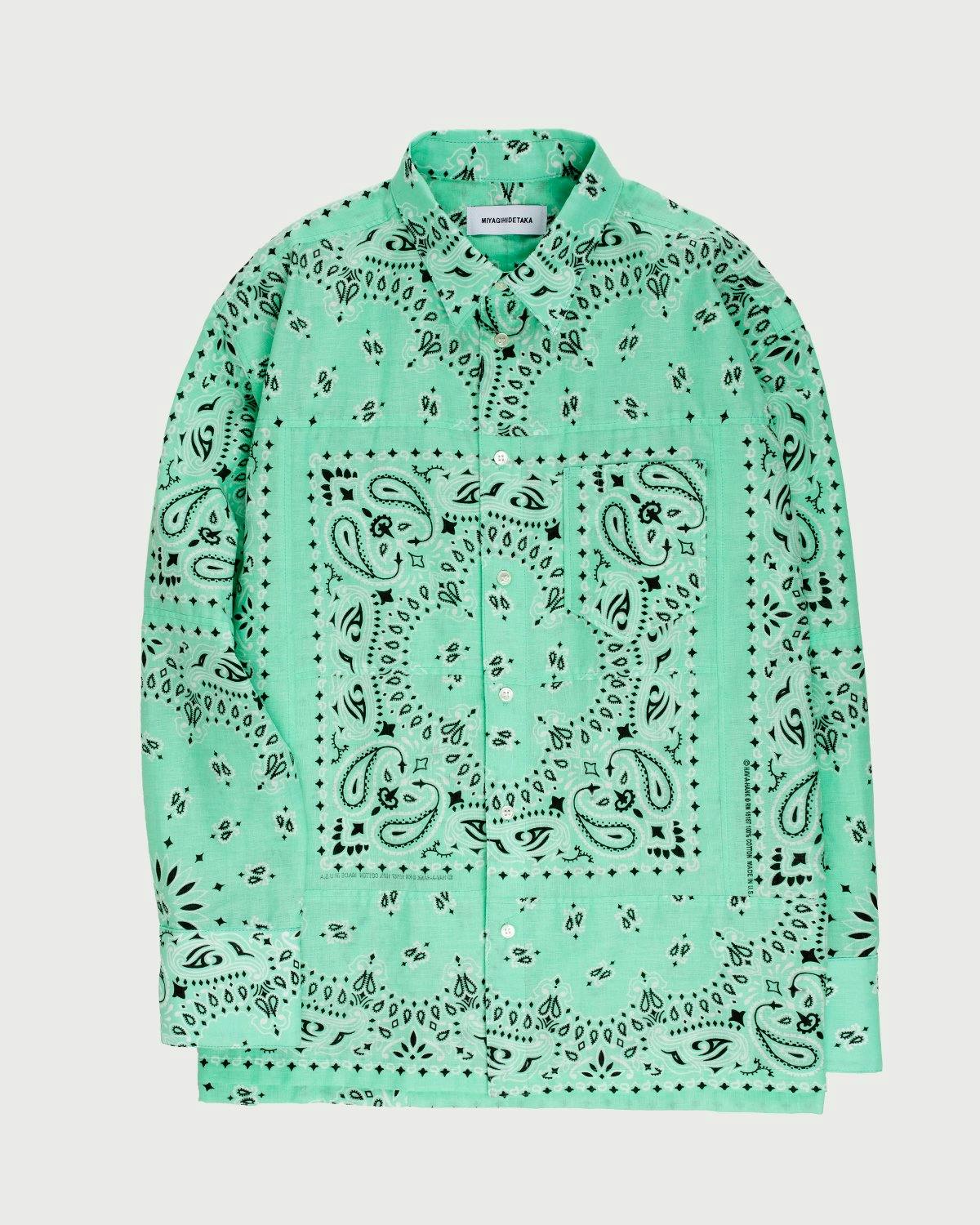 Miyagihidetaka - Bandana Shirt Mint - Clothing - Green - Image 1