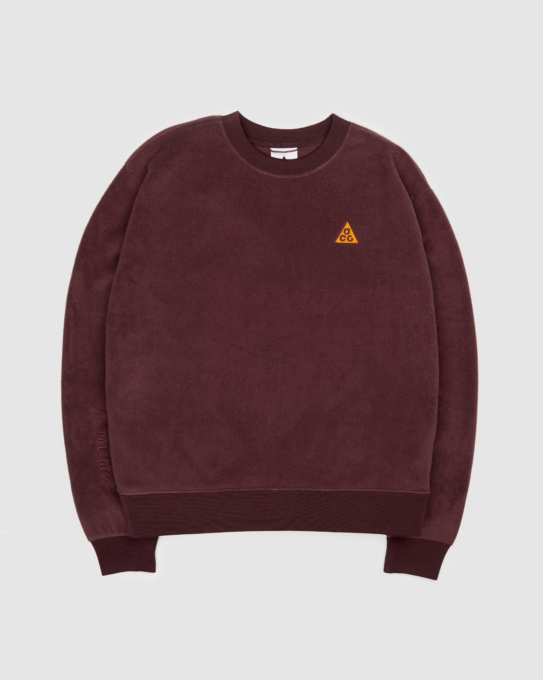 Nike ACG - Polartec® "Wolf Tree" Women's Crew Sweatshirt Burgundy - Clothing - Red - Image 1