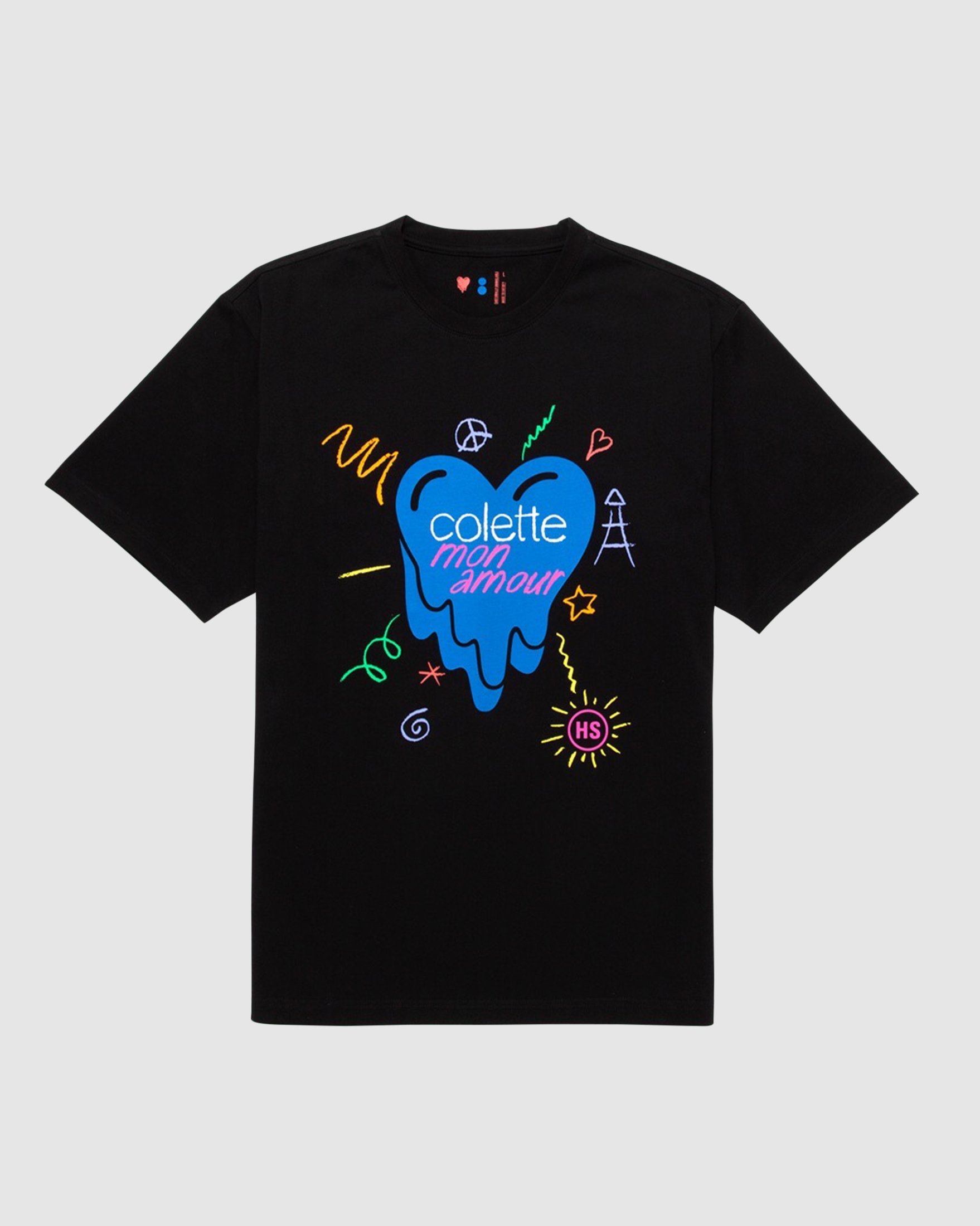 Colette Mon Amour - EU Black Heart T-Shirt - Clothing - Black - Image 1