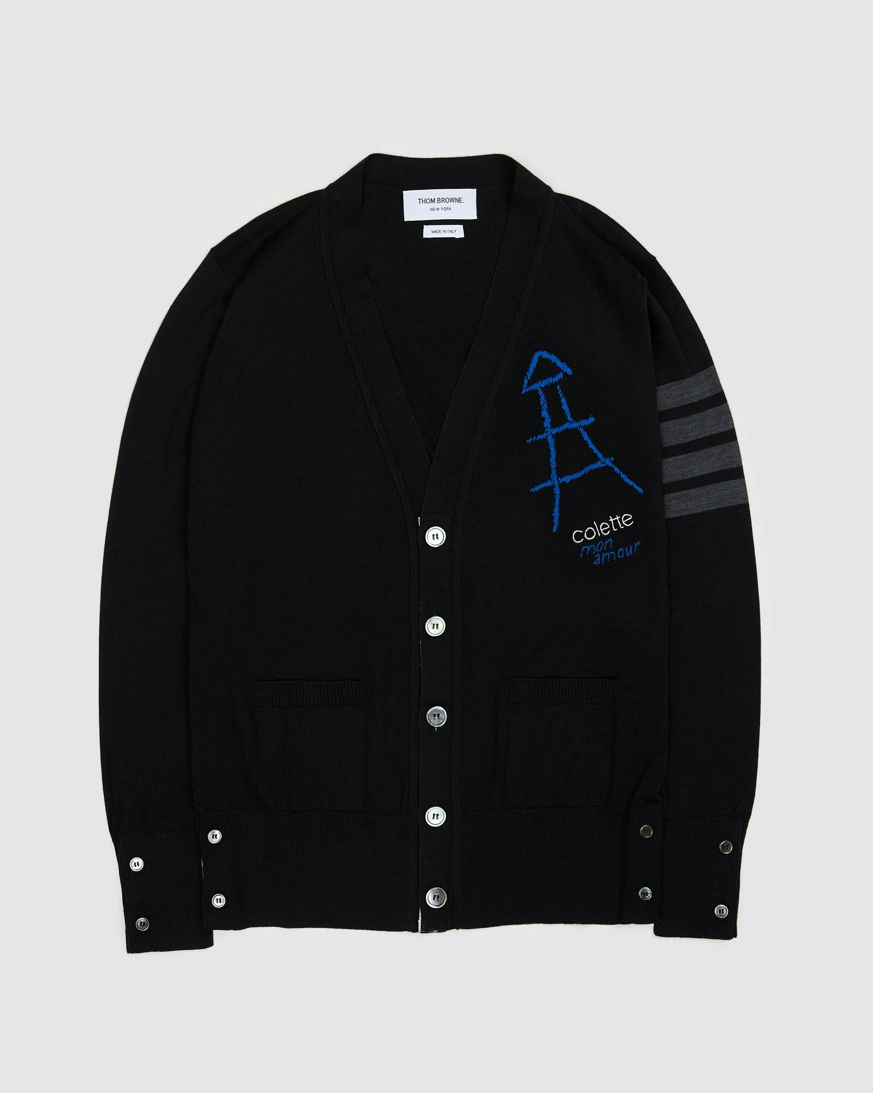 Colette Mon Amour x Thom Browne - Black Eiffel Cardigan - Clothing - Black - Image 1