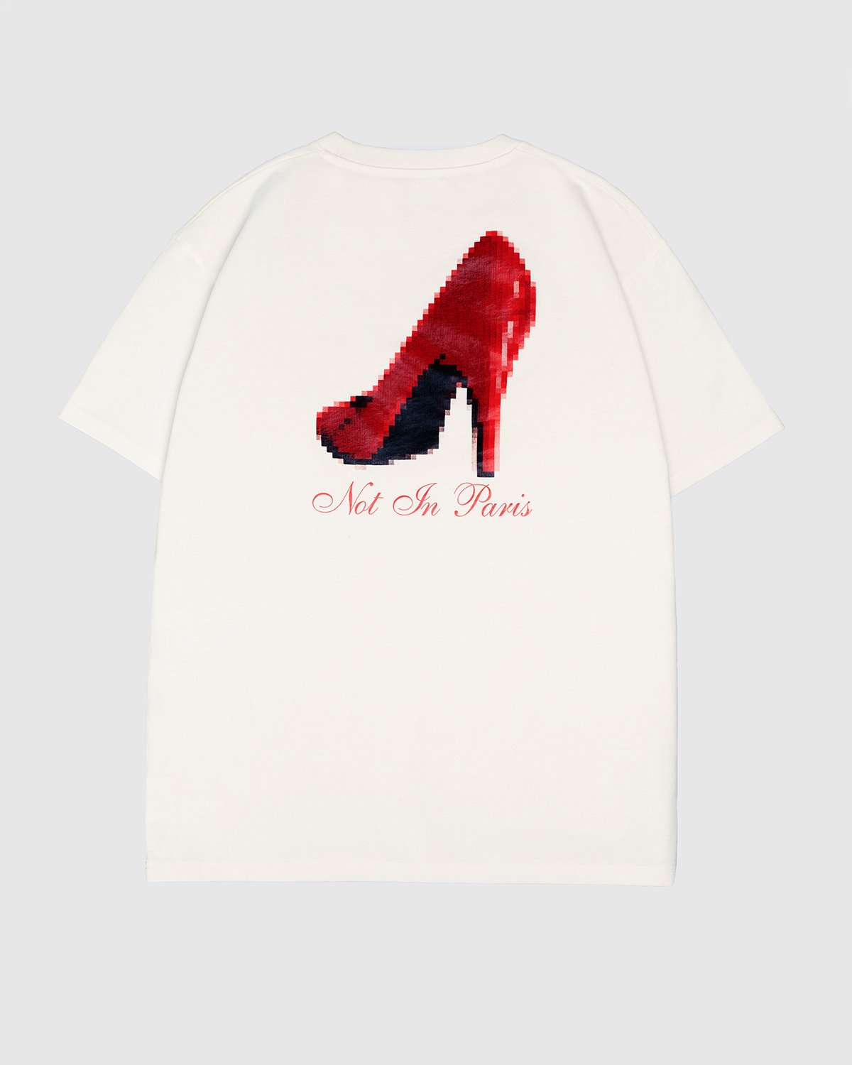 Highsnobiety - Not In Paris Red Heel T-Shirt White - Clothing - White - Image 1
