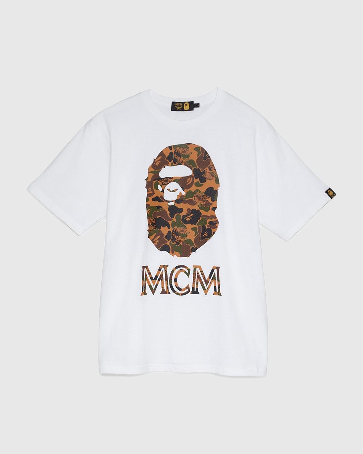 MCM x BAPE - Camo Ape Head Tee White - Clothing - White - Image 1
