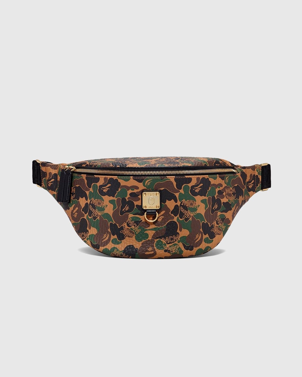 MCM x BAPE - Belt Bag MED Kamo Khaki - Accessories - Brown - Image 1