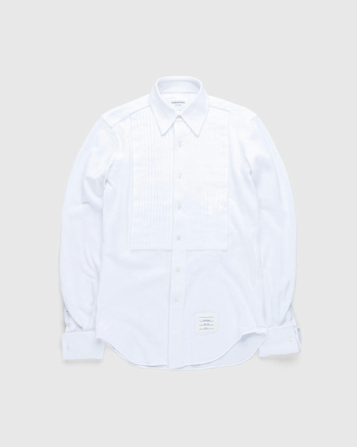 Thom Browne x Highsnobiety - Men's Pique Ruffled-Bib Tux Shirt White - Clothing - White - Image 1