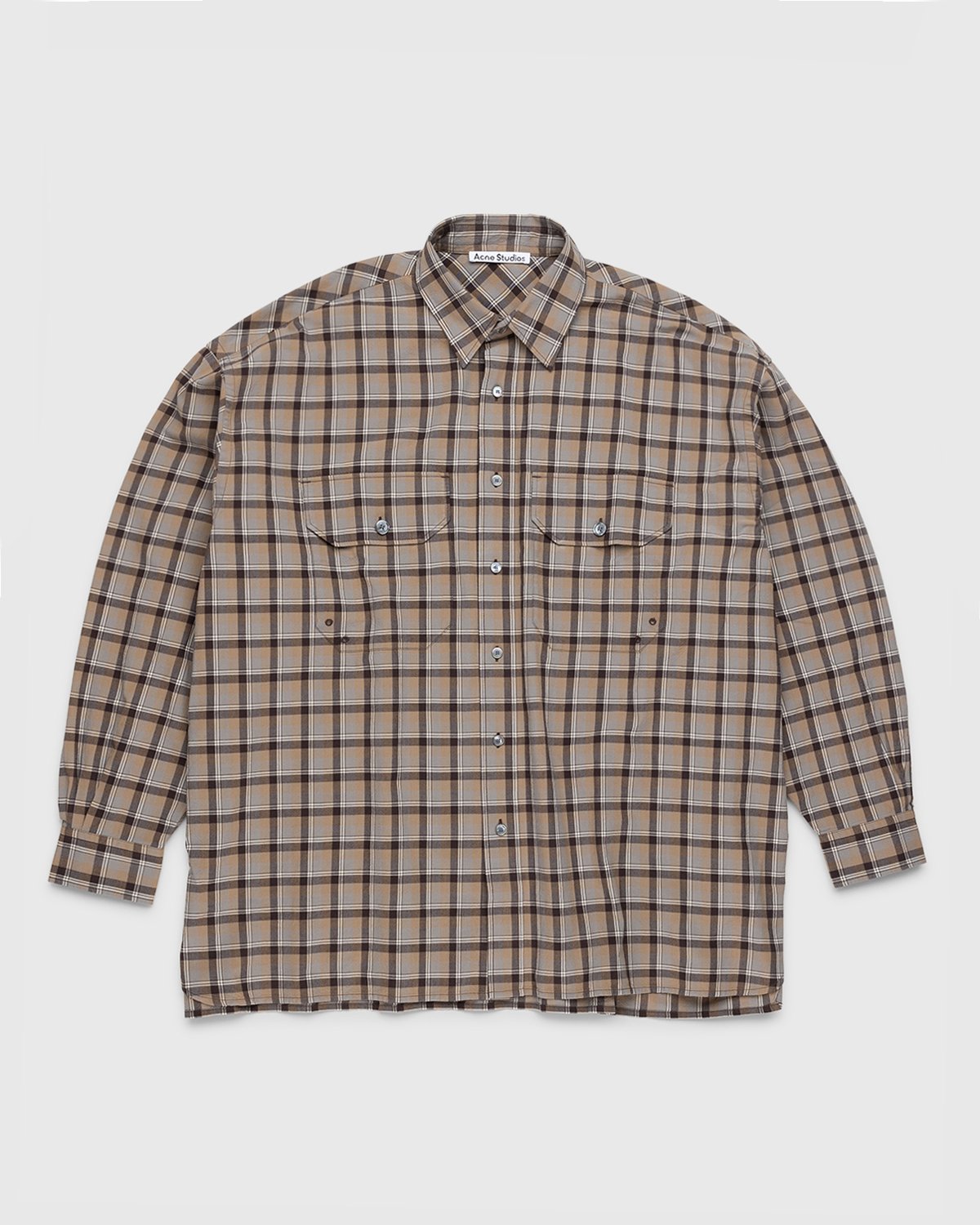 Acne Studios - Checked Shirt Brown - Clothing - Brown - Image 1
