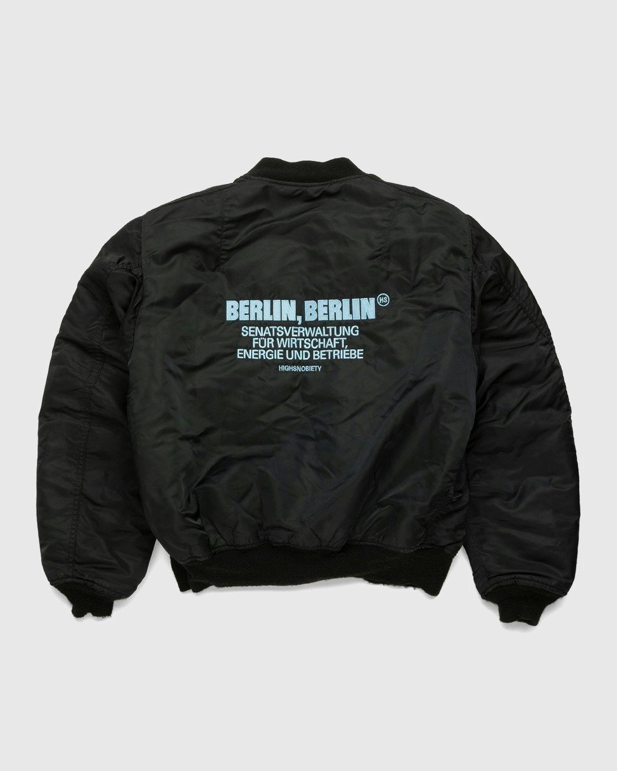 Highsnobiety - Berlin Berlin Embroidered Vintage MA-1 Black - Clothing - Black - Image 1