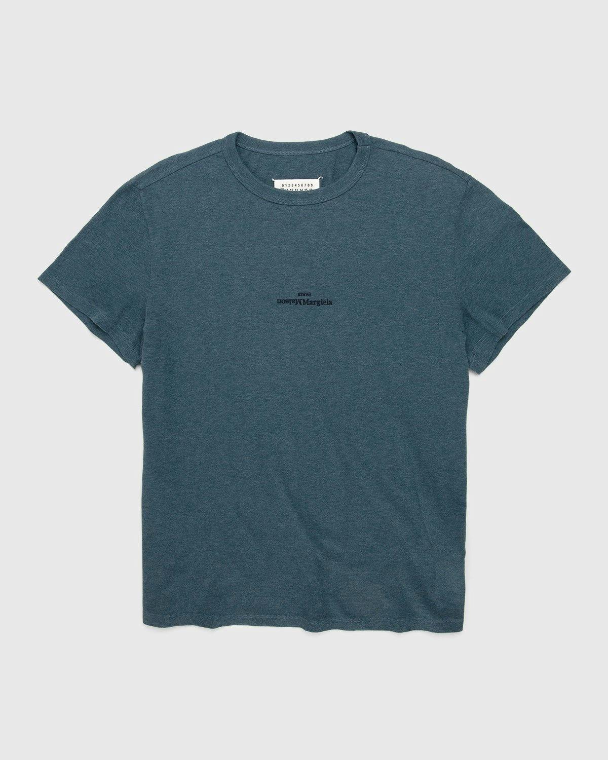 Maison Margiela - Logo T-Shirt Blue - Clothing - Blue - Image 1