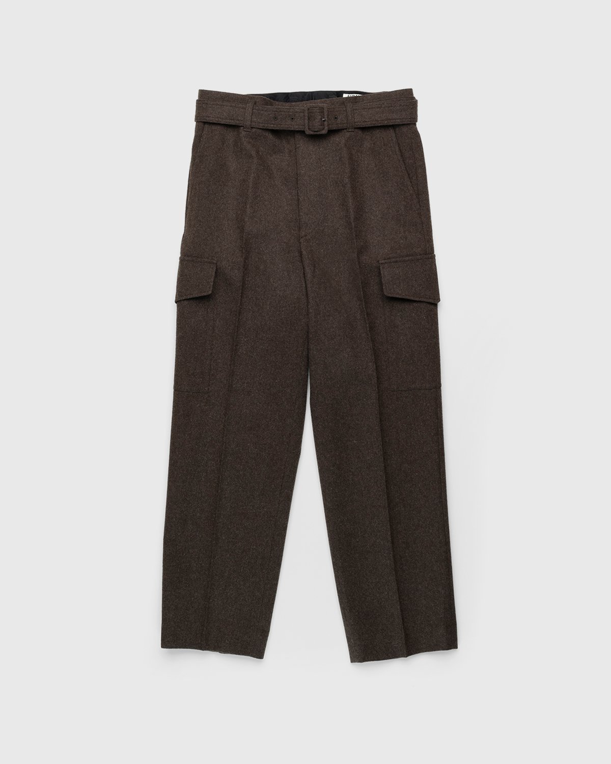 Auralee - High-Waisted Shetland Wool Pants Dark Brown - Clothing - Brown - Image 1