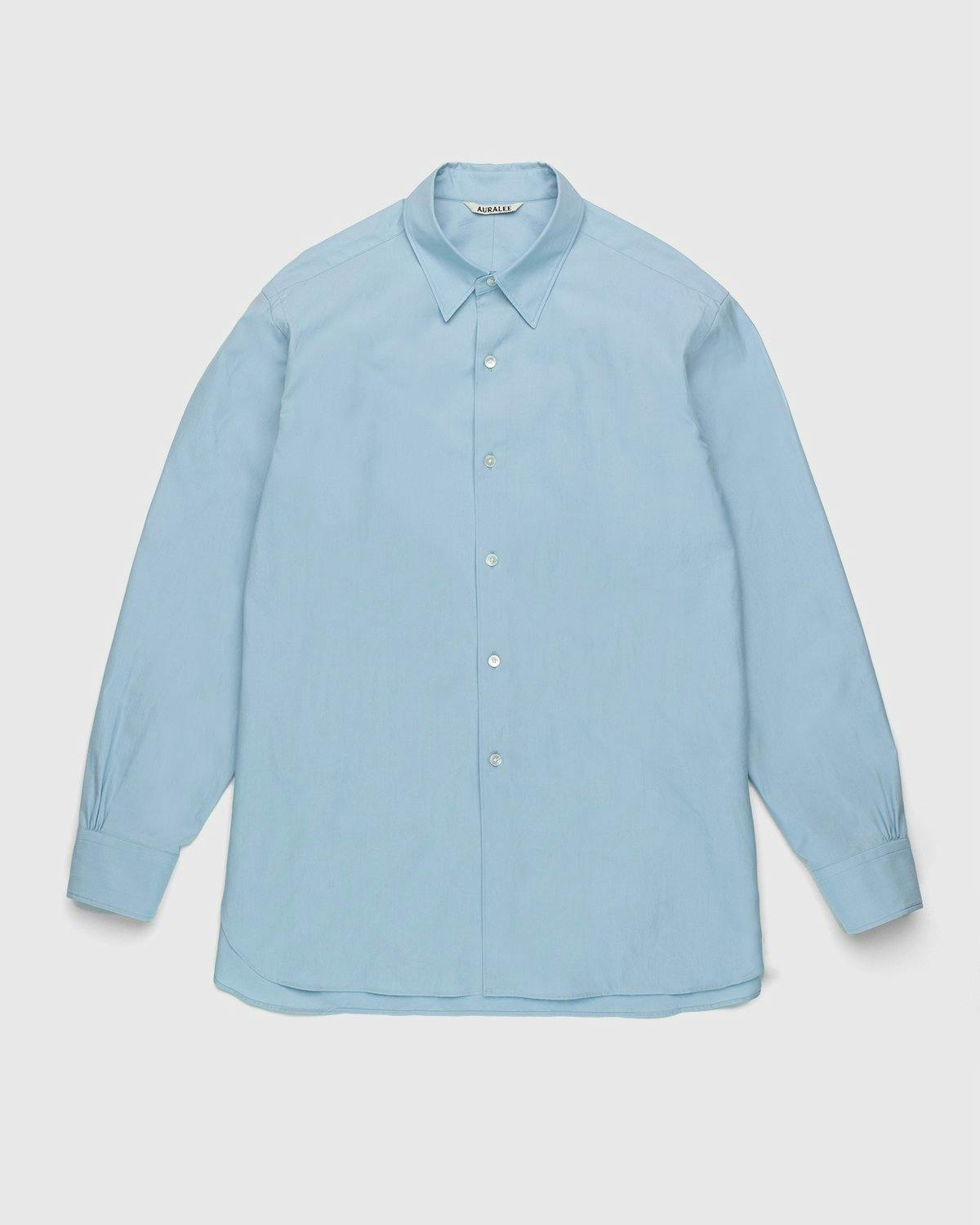 Auralee - Twill Shirt Blue - Clothing - Blue - Image 1
