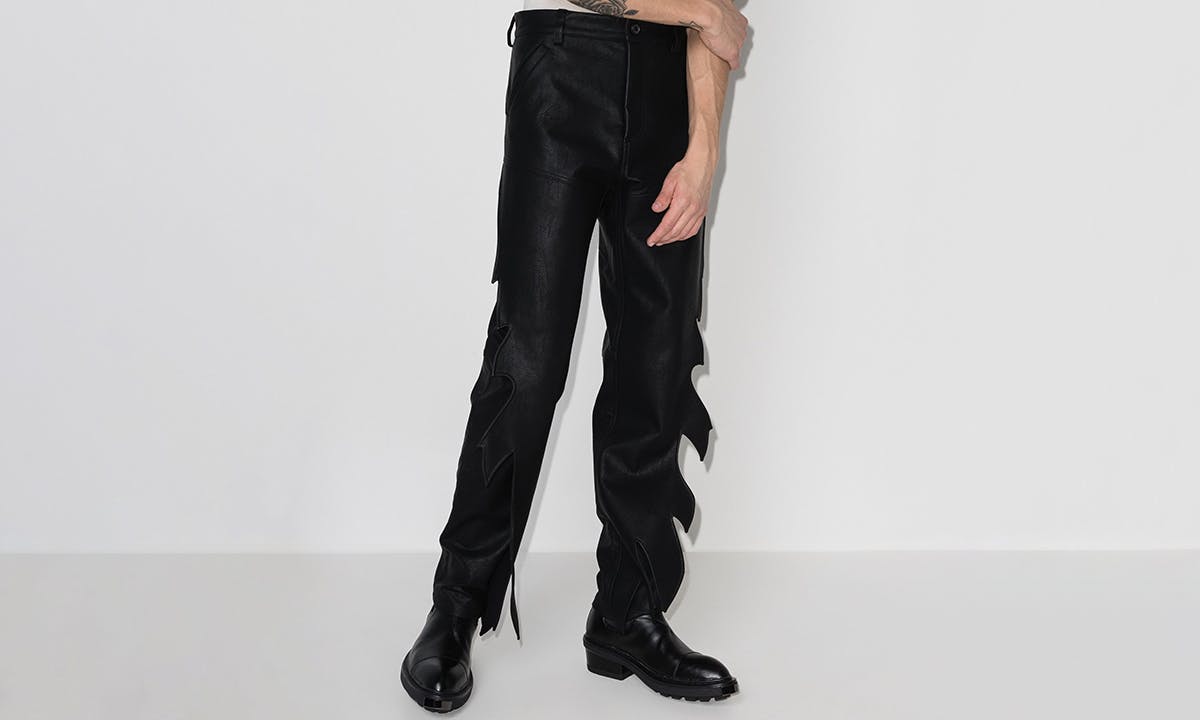 Tokito Recycled Blend Straight Leg Faux Leather Pants In Black