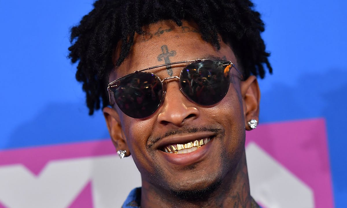 21 Savage sunglasses smiling