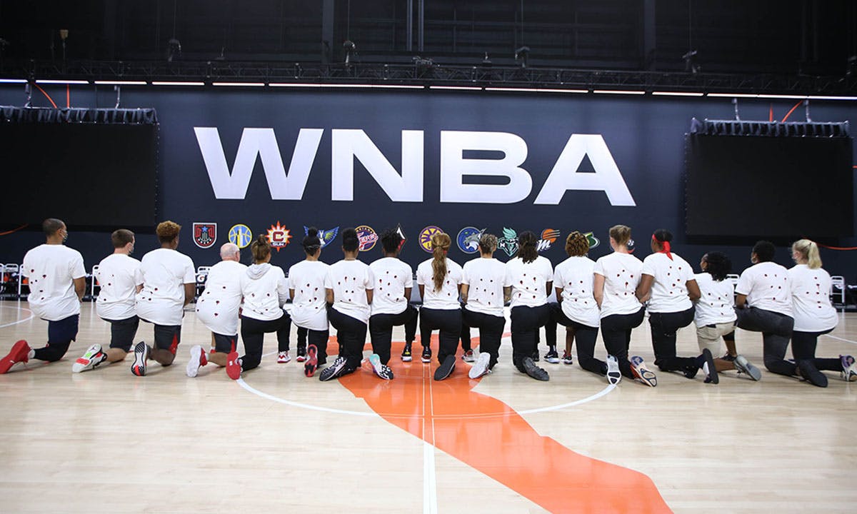 The Washington Mystics protest the shooting go Jacob Blake