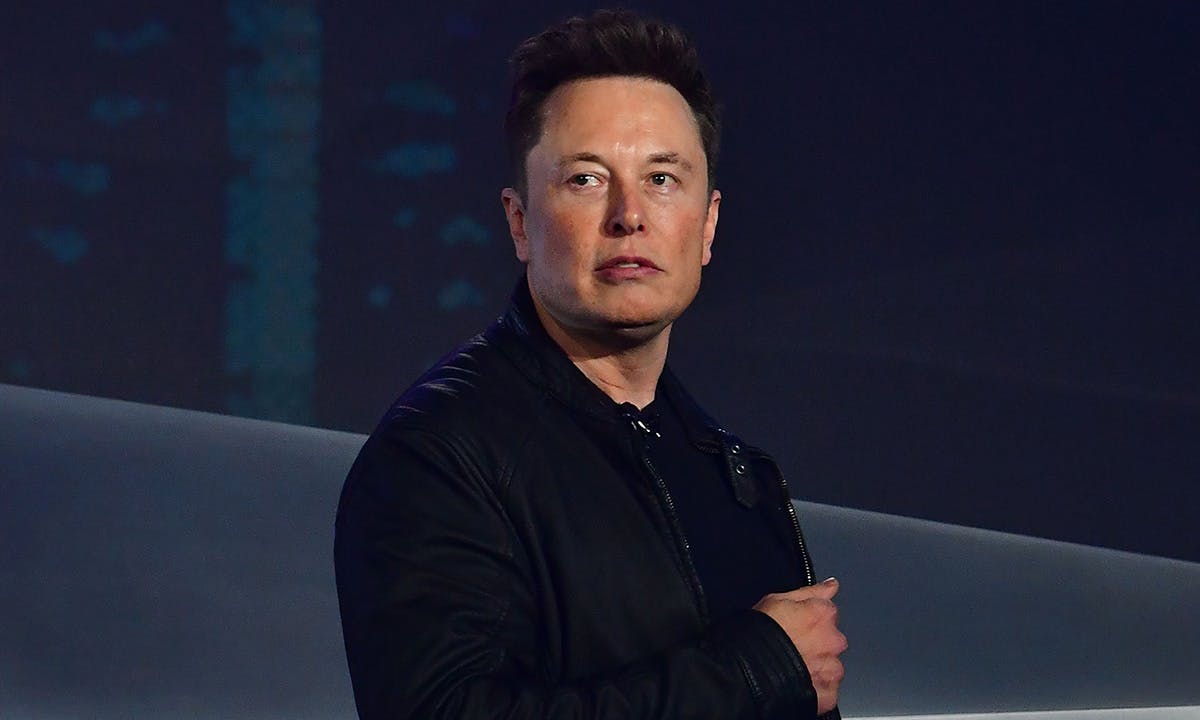 Elon Musk on stage at Tesla cybertruck unveiling