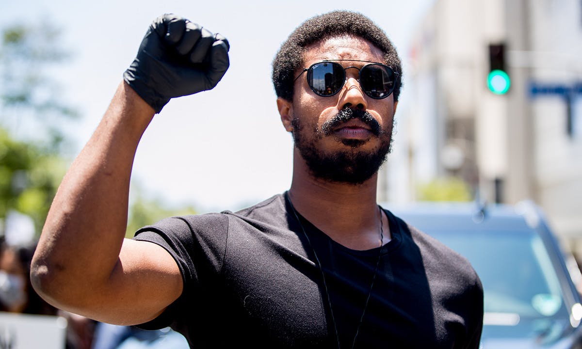 Michael B. Jordan participates in the Hollywood talent agencies march to support Black Lives Matter