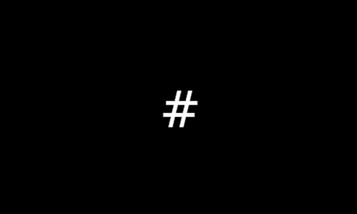 hashtag black background