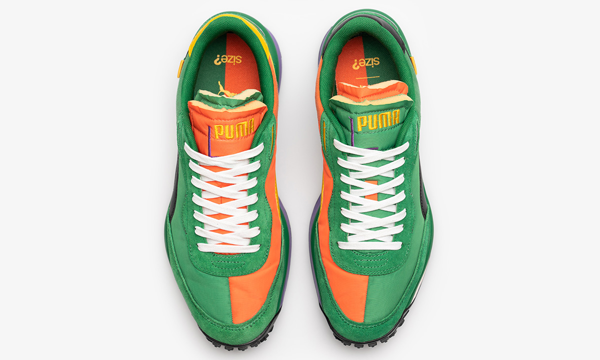 orange and green PUMA Future Rider sneaker