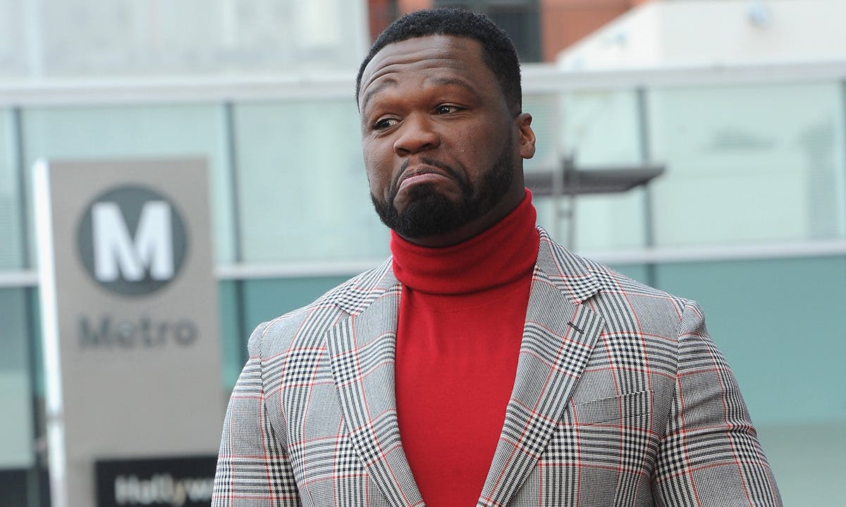 Curtis "50 Cent" Jackson attends a ceremony honoring him with a star on the Hollywood Walk of Fame