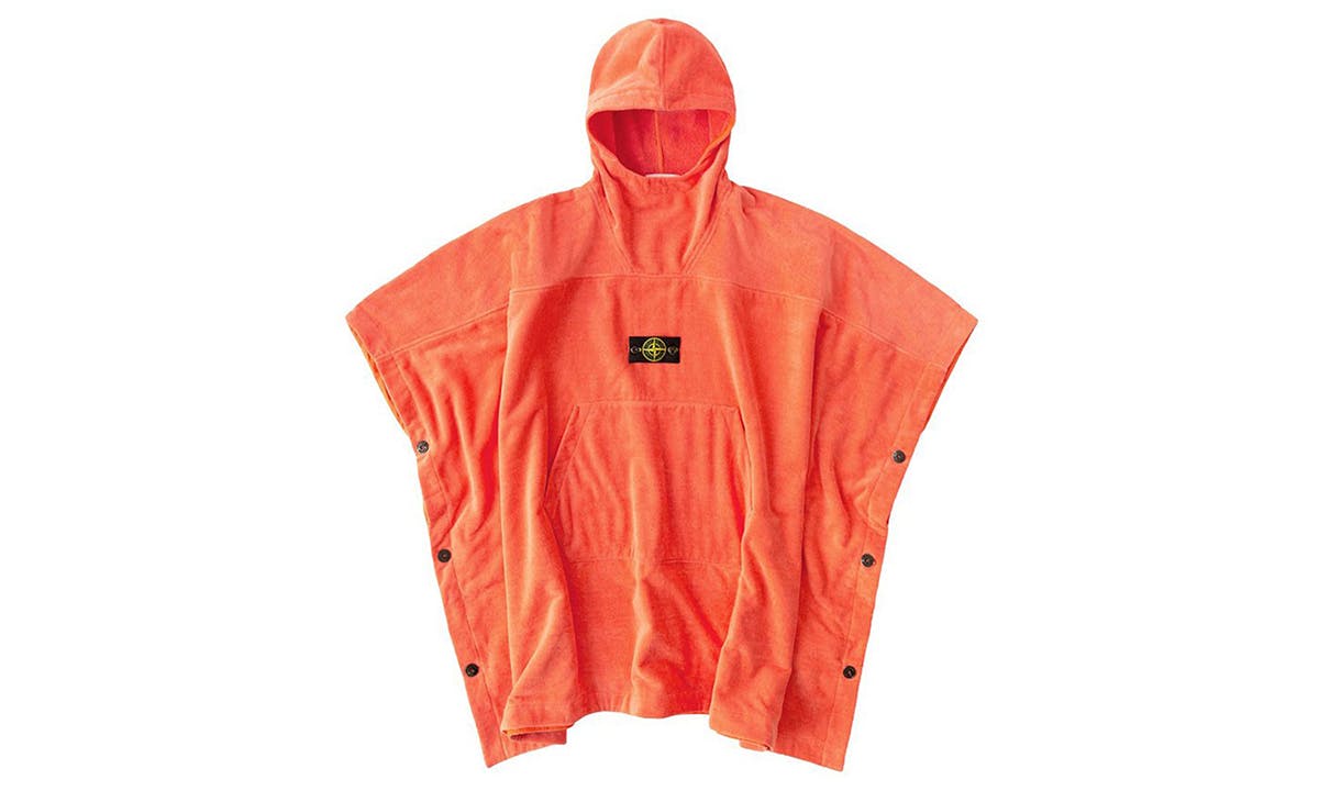 stone island Terry cloth poncho in orange