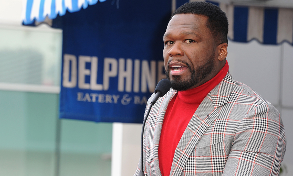 Curtis "50 Cent" Jackson attends a ceremony honoring him with a star on the Hollywood Walk of Fame