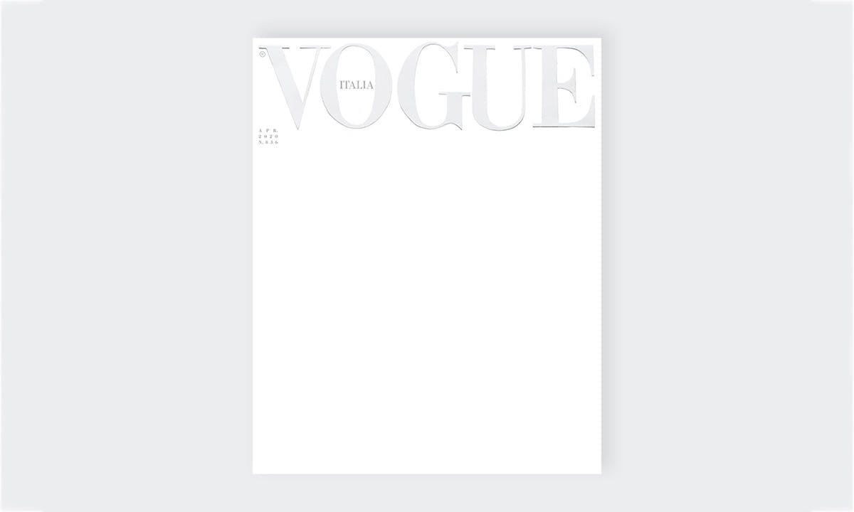 Vogue Italia Releases Blank Cover in Response to Covid-19