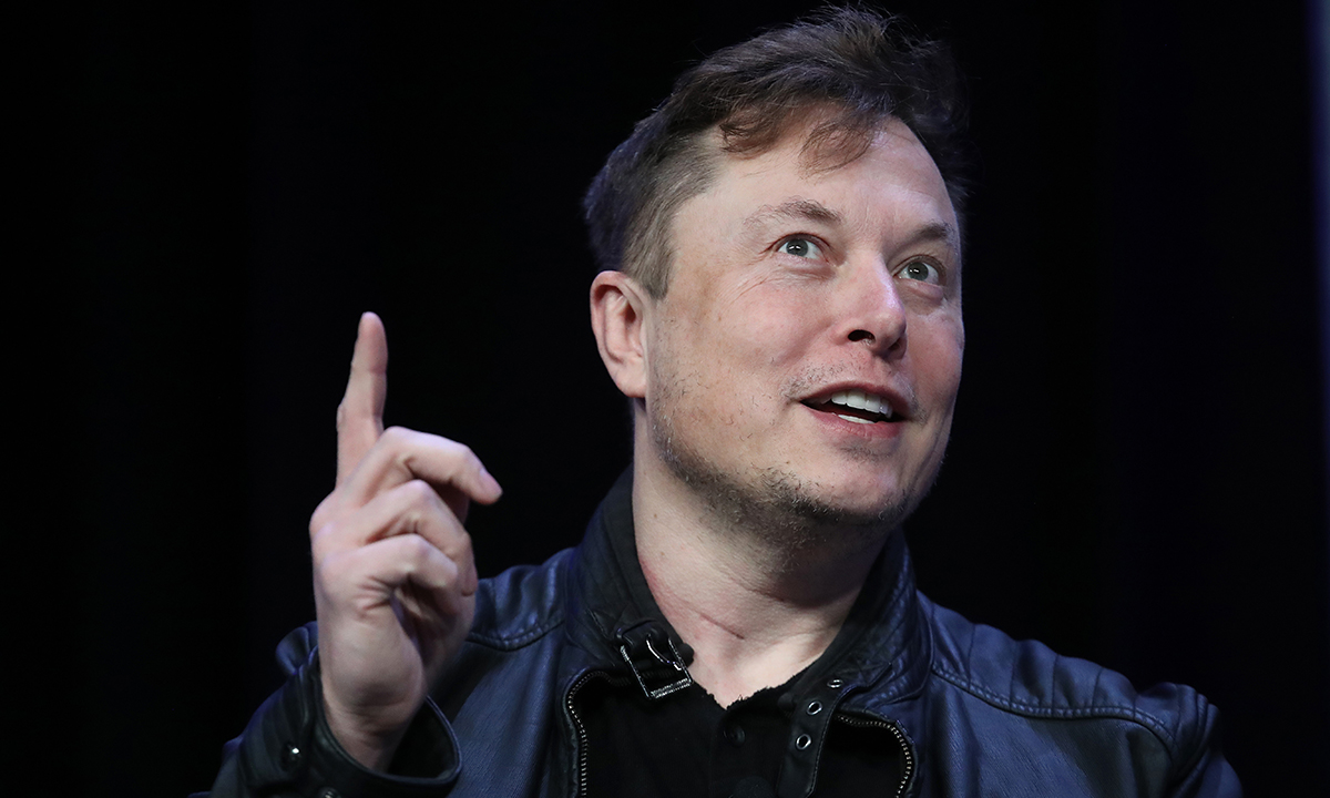 Elon Musk, founder and chief engineer of SpaceX speaks at the 2020 Satellite Conference and Exhibition