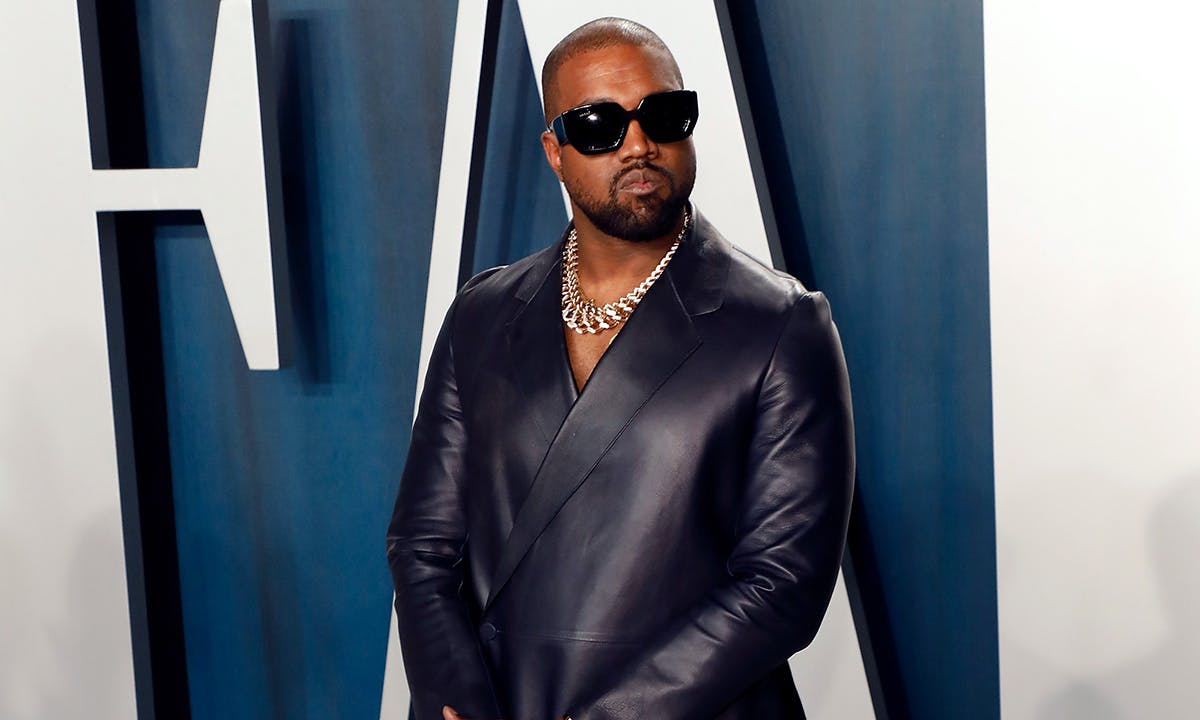 Kanye West leather suit sunglasses