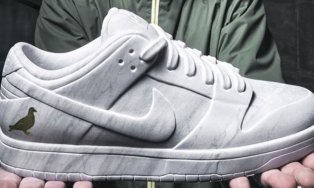 Nike SB Dunk Low "Pigeon" Marble Sculpture