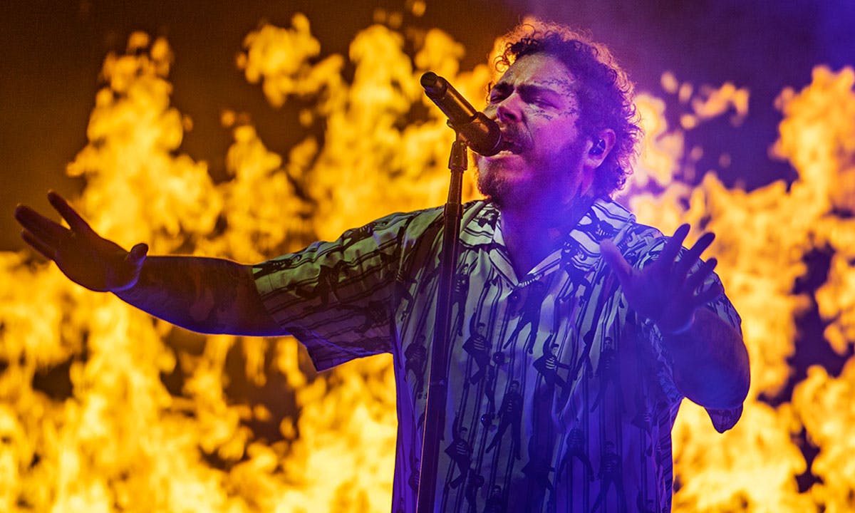 Post Malone performs on stage during Leeds Festival 2019