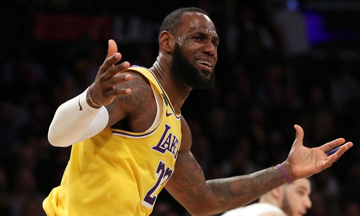 LeBron James #23 of the Los Angeles Lakers