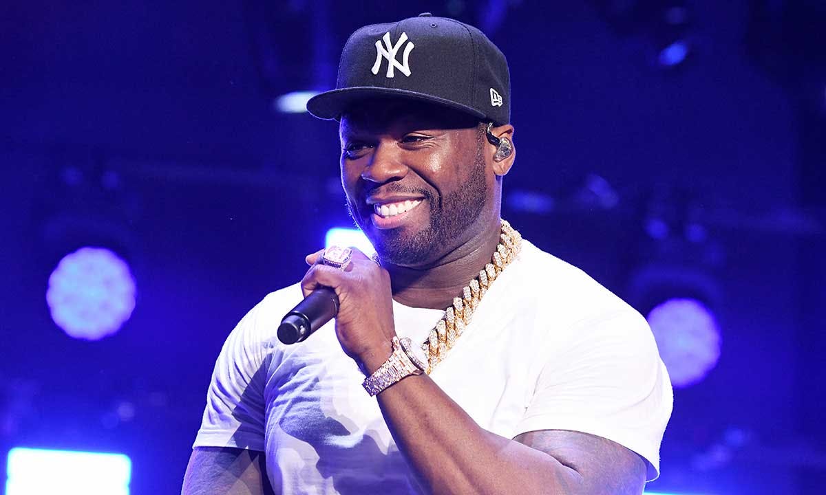 50 Cent performing on stage