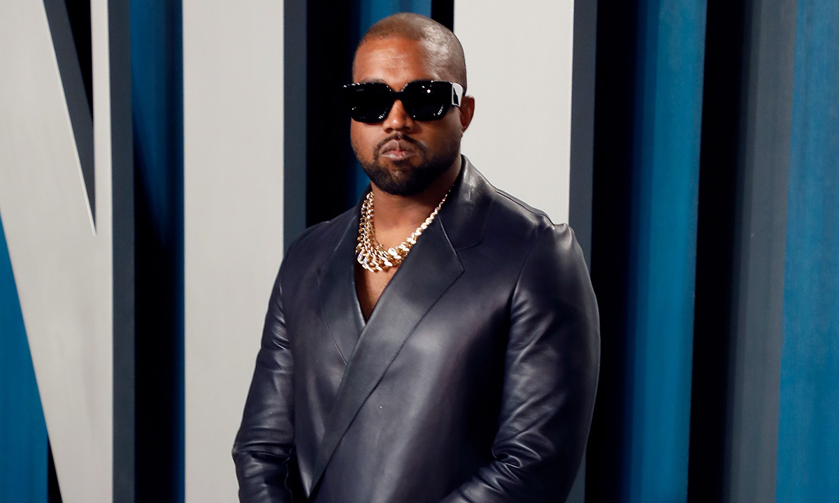 Kanye West leather suit sunglasses