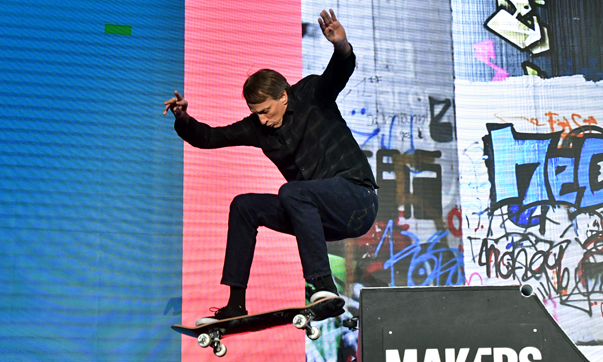 Tony Hawk skateboarding