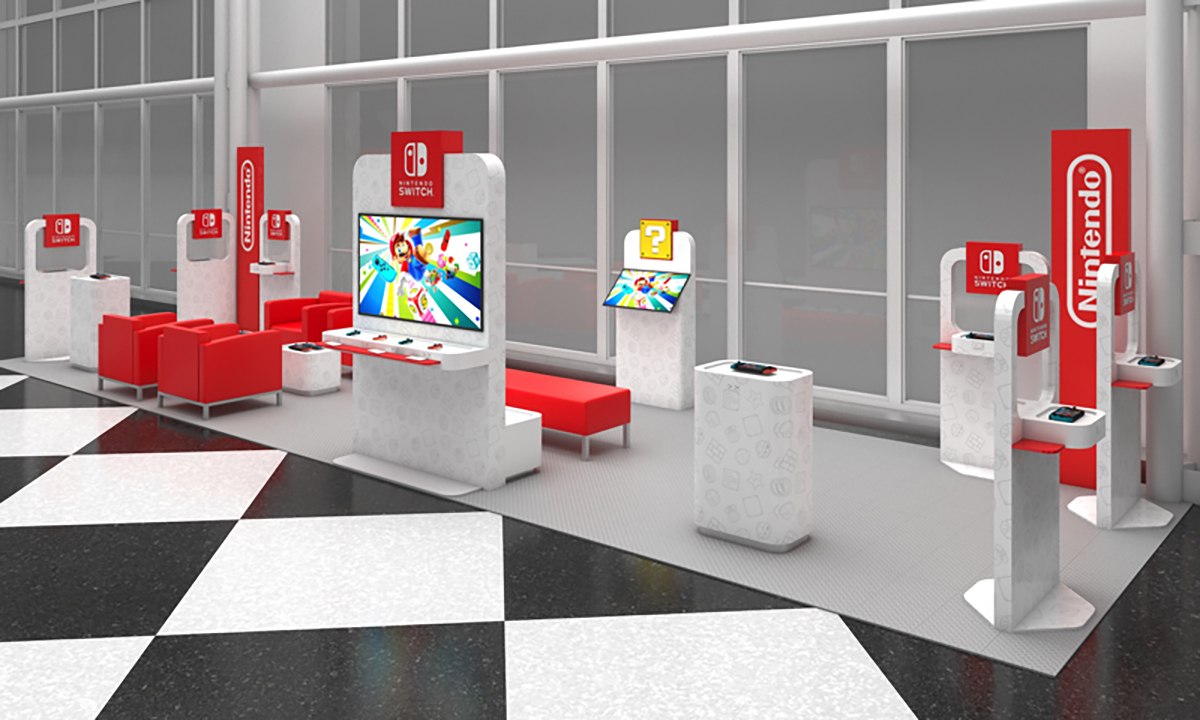 Nintendo Switch airport lounge