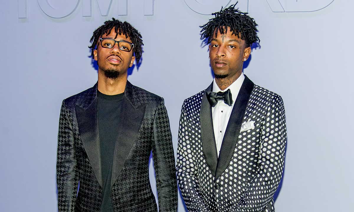 Metro Boomin and 21 Savage at the Tom Ford FW18 Men's Runway Show