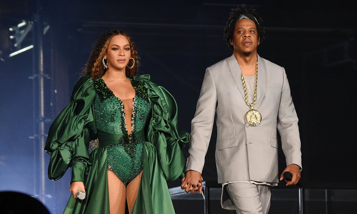 Jay Z and Beyonce on stage