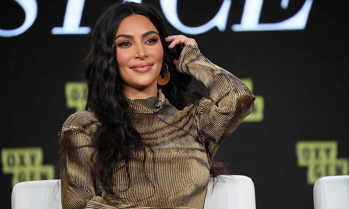 Kim Kardashian speaks onstage