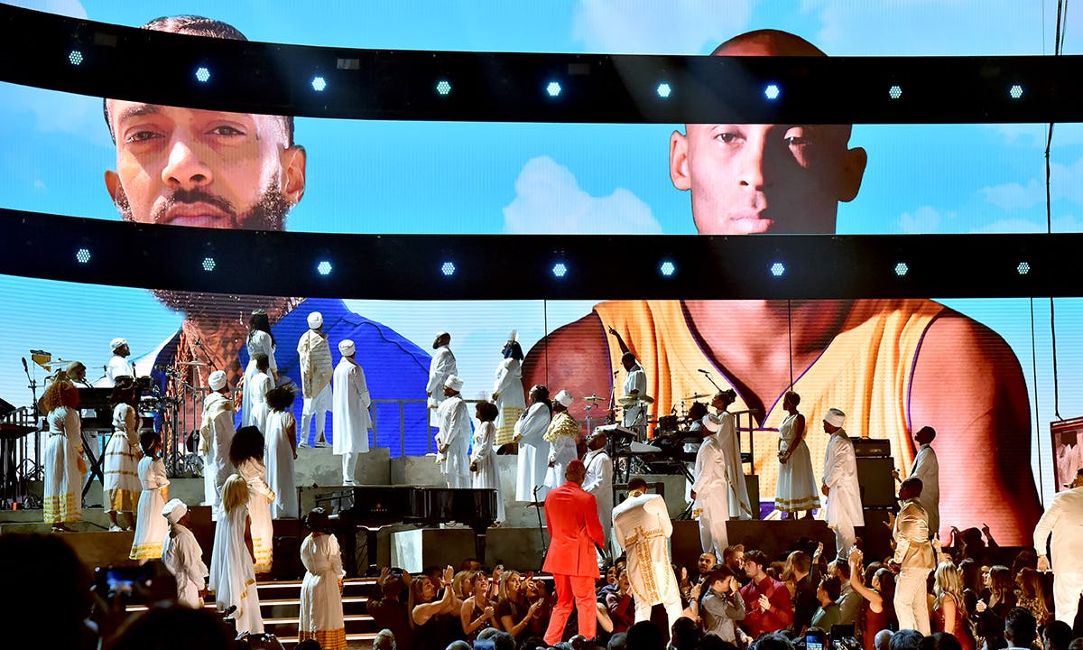 Nipsey Hussle and Kobe Bryant tribute at the Grammy Awards