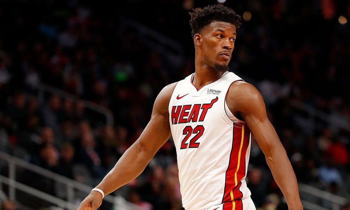 Jimmy Butler white Miami Heat uniform