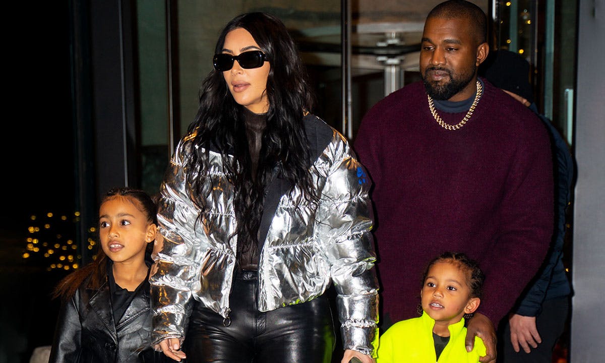 Kim Kardashian, Kanye West, North West and Saint West in NYC