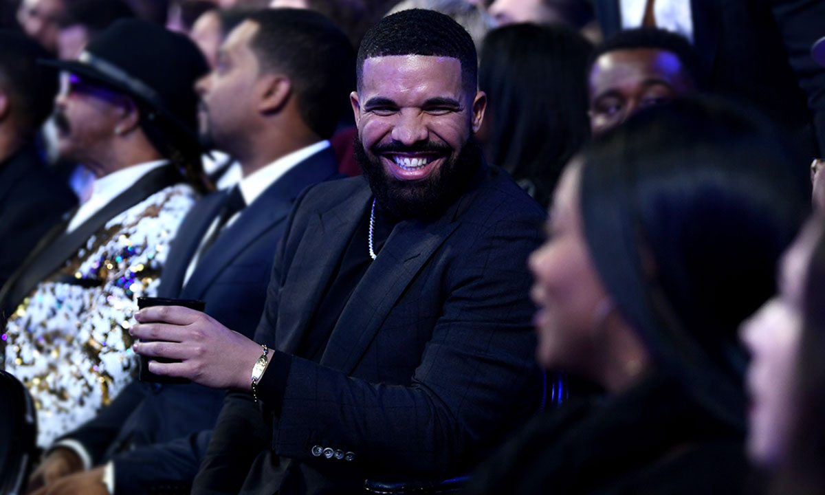 drake laughing at 61st Annual Grammy Awards