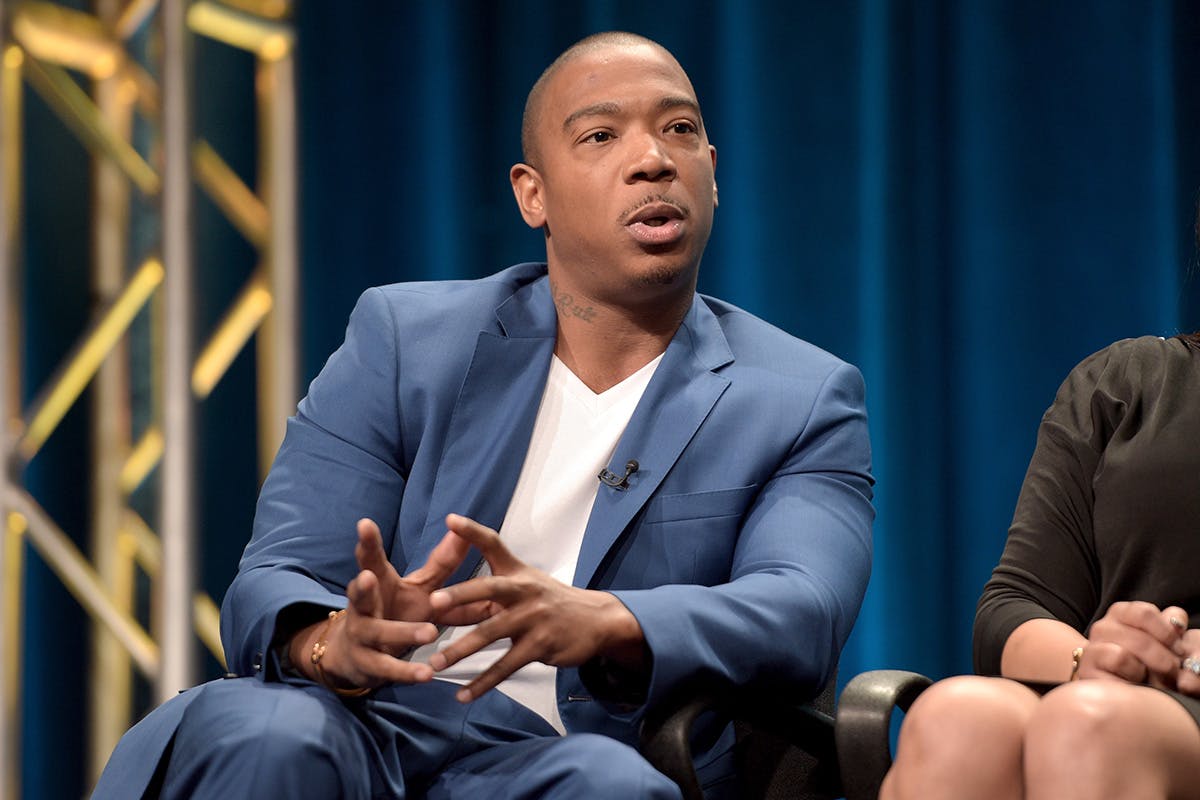 Ja Rule speaks on stage