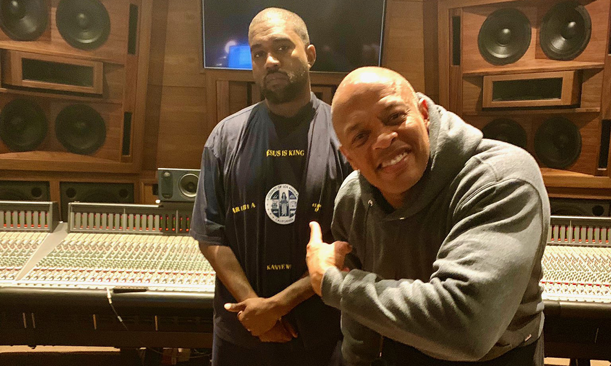 kanye west and dr Dre in the studio