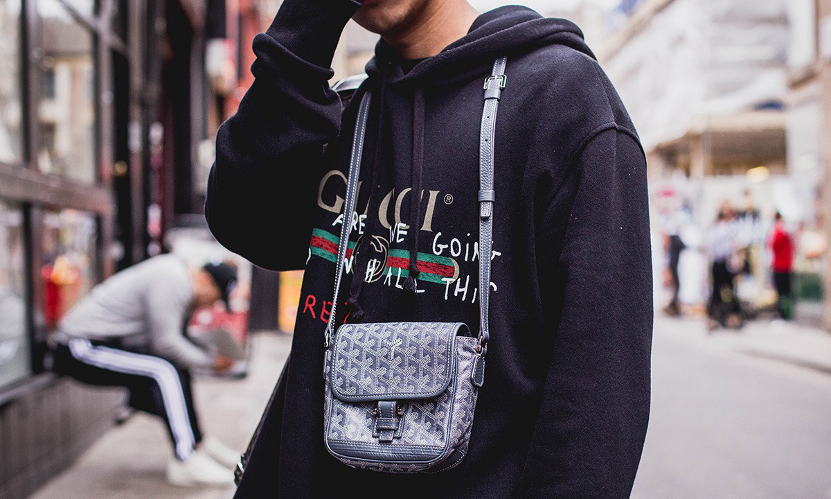 Gucci hoodie Goyard bag