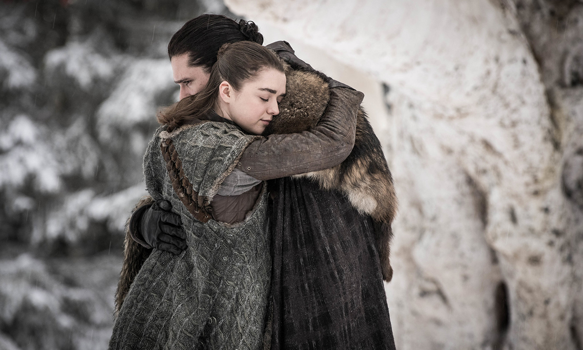 Jon Snow Arya Stark Game of Thrones hugging
