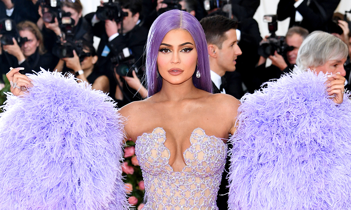 Kylie Jenner Met Gala red carpet purple hair